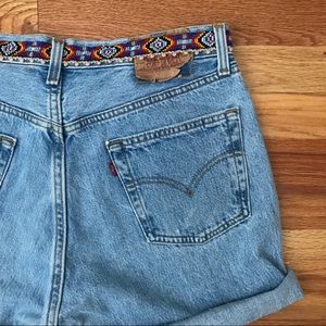 Levis | 501 High Waist Beaded Jean Mom Shorts